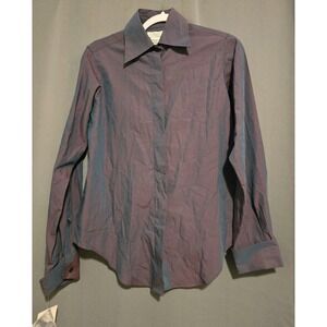 Willi Smith Vintage Iridescent‎ Purple Button Down Long Sleeve Shirt Size Medium